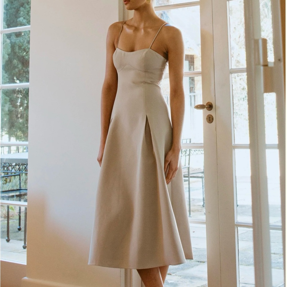 MESHKI Brand new cream midi dress